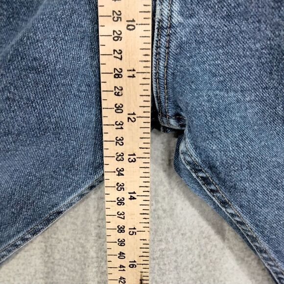 Wrangler Regular Fit Jeans Mens Size 38 x 30  Blue Straight Leg Distressed Denim - Picture 5 of 10